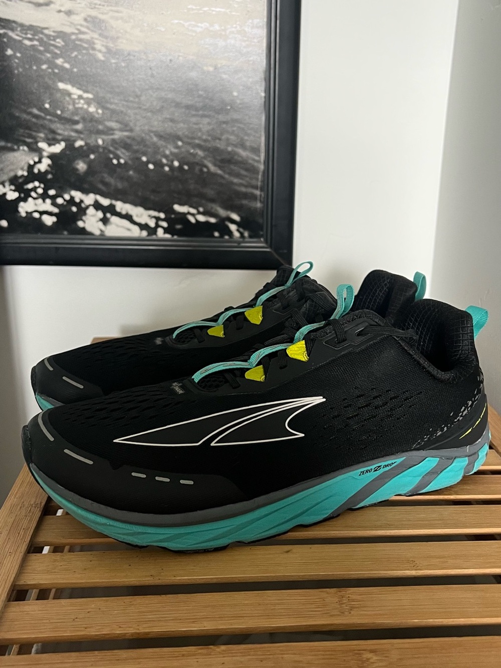 Altra Torin 4 Running Shoes in Black/Teal, W12, M10.5